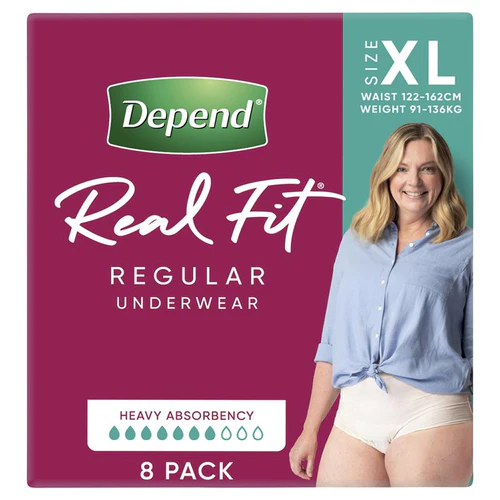Depend Real Fit Regular Underwear for Women | Pack of 8 - Image 4