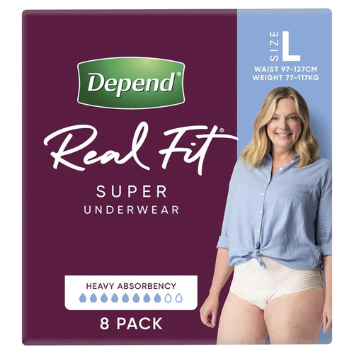 Depend Real Fit SUPER Underwear for Women | Pack of 8 - Image 5
