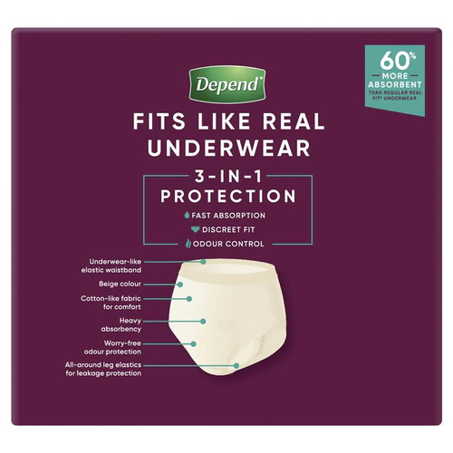 Depend Real Fit SUPER Underwear for Women | Pack of 8 - Image 3