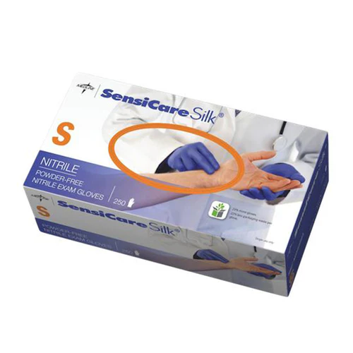 Medline SensiCare Silk Nitrile Disposable Gloves | Pack - Image 3